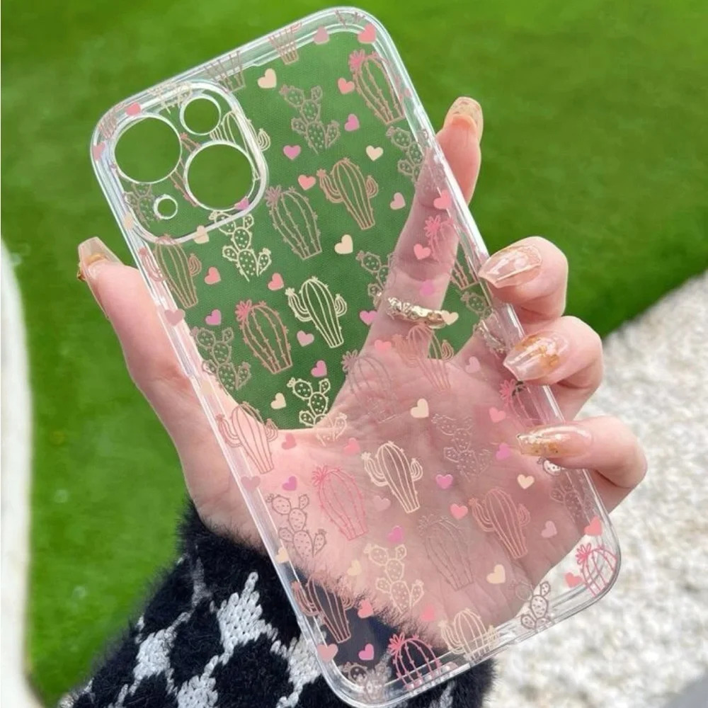 ⚠️Clearance iPhone 14/Pro/Pro Max Cute Pink Cactus Phone Case - Picture 2 of 3